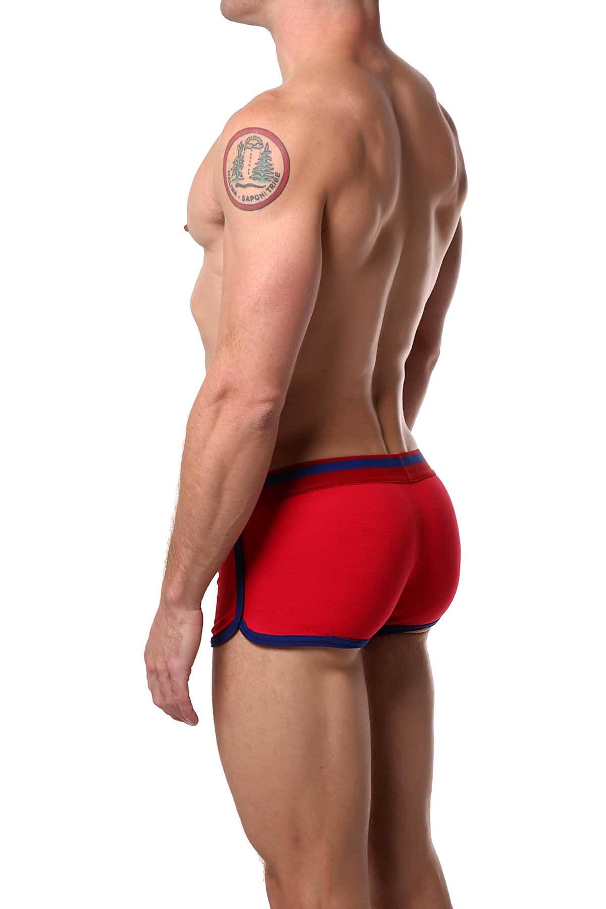 American Jock Red/Royal Athletic Square-Cut Brief