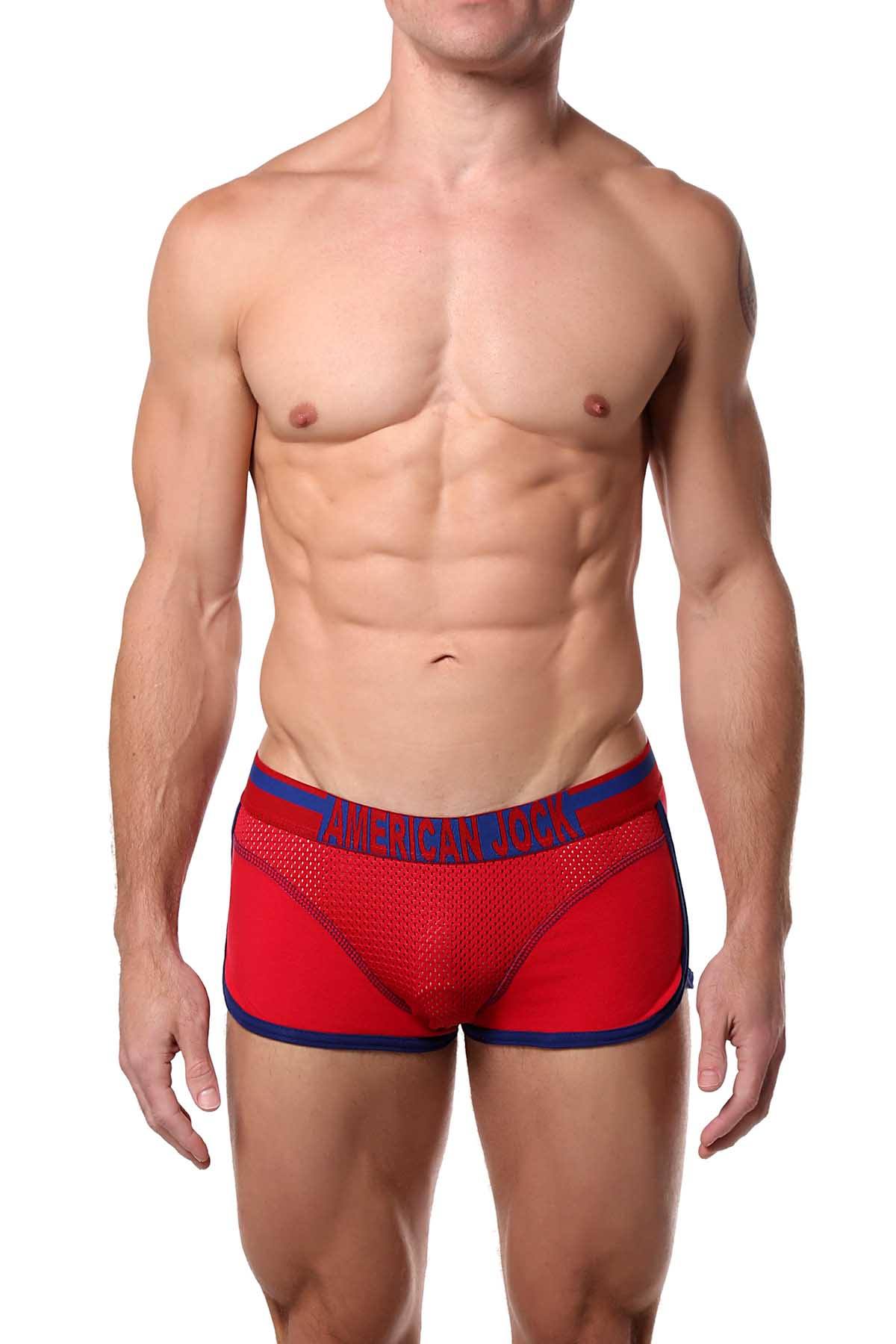 American Jock Red/Royal Athletic Square-Cut Brief