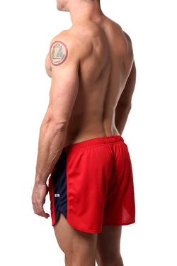 American Jock Red Spring Running Short w Built-in Jock thumbnail 2