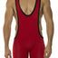 American Jock Red Zephyr Mesh Wrestling Singlet