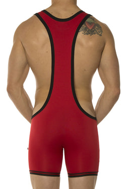 American Jock Red Zephyr Mesh Wrestling Singlet thumbnail 3