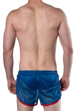 American Jock Royal/Red Featherweight Sheer Mesh Track Short thumbnail 3