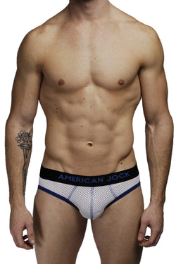 American Jock White/Royal Athletic Mesh Jock Brief thumbnail 2