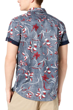 American Rag Basic Navy Floral Americana Shirt thumbnail 2