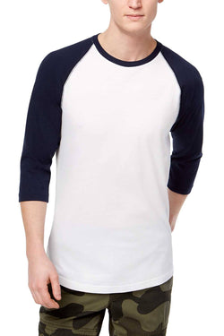 American Rag Basic Navy/White Raglan Sleeve T-Shirt thumbnail 1