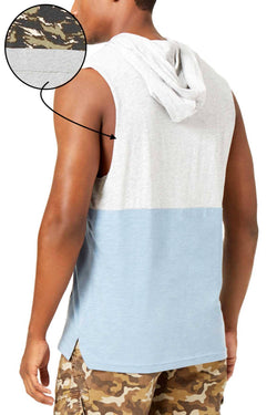 American Rag Black Shadow Camo Colorblocked Sleeveless Hoodie thumbnail 2