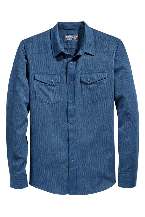 American Rag Blue-Wash Brian Sold Long-Sleeve Shirt