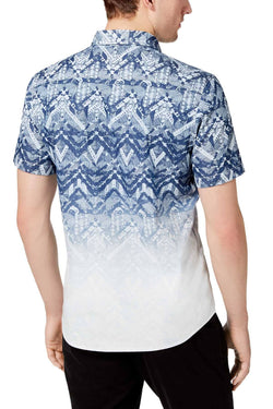 American Rag Blue Wash Geo-Print Ombre Shirt thumbnail 2