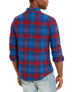 American Rag Brady Plaid Shirt Blue Field thumbnail 2