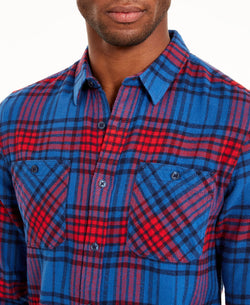 American Rag Brady Plaid Shirt Blue Field thumbnail 3