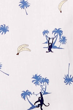 American Rag Bright White Monkey Party Graphic Print Shirt thumbnail 3