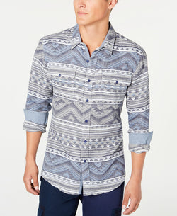 American Rag Geometric Jacquard Shirt Grey thumbnail 1