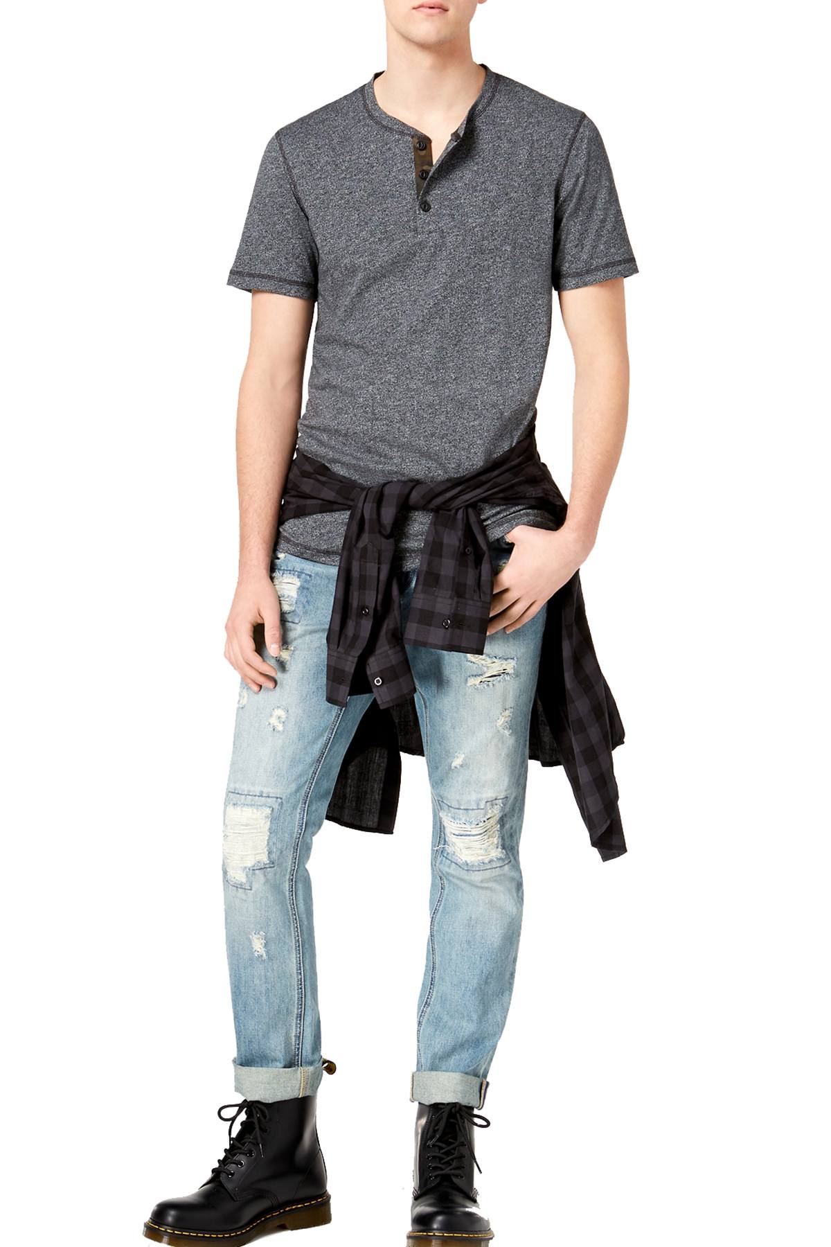 American Rag Grey Eagle Marled Henley