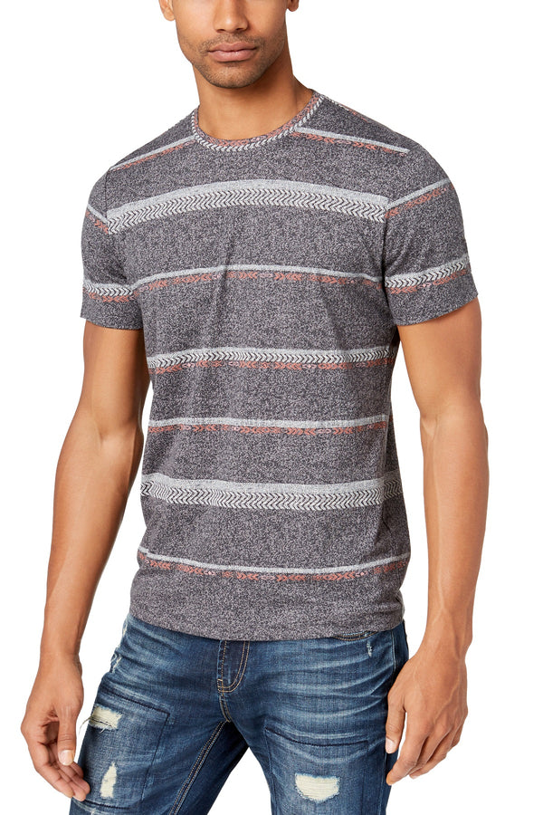 American Rag Grey-Skies Geo-Stripe Print T-Shirt
