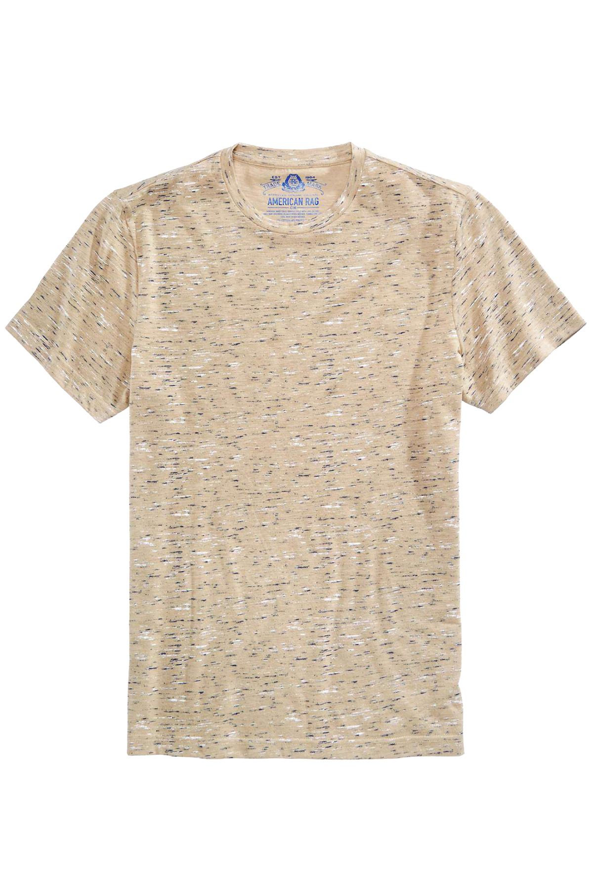 American Rag Hummus-Beige Textured T-Shirt