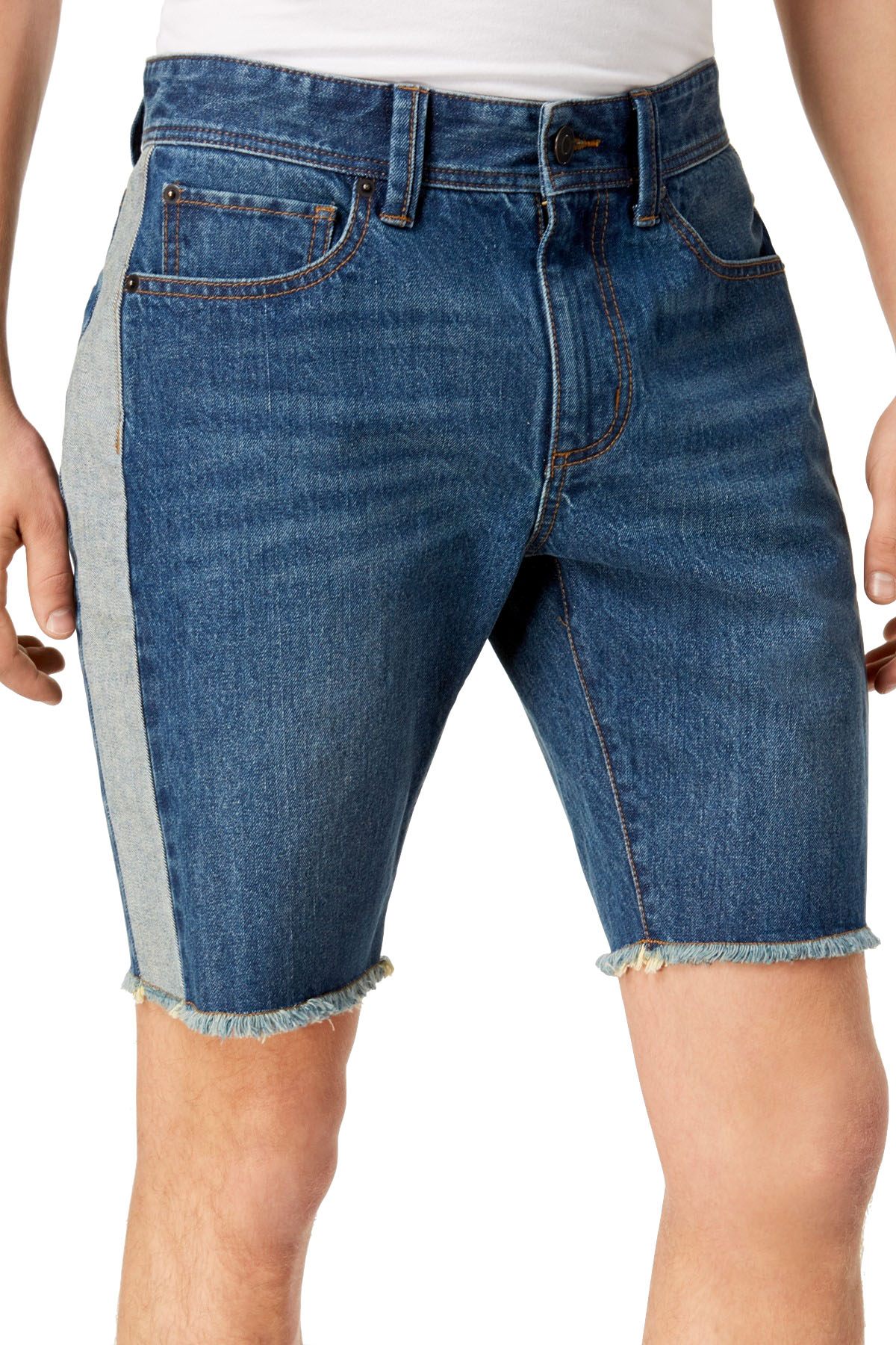 American Rag Indigo-Combo Color-Blocked Denim Short