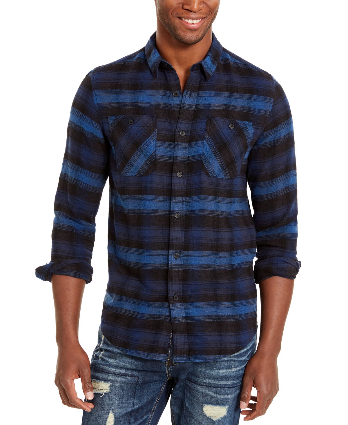 American Rag Jason Plaid 2.0 Shirt Blue Field
