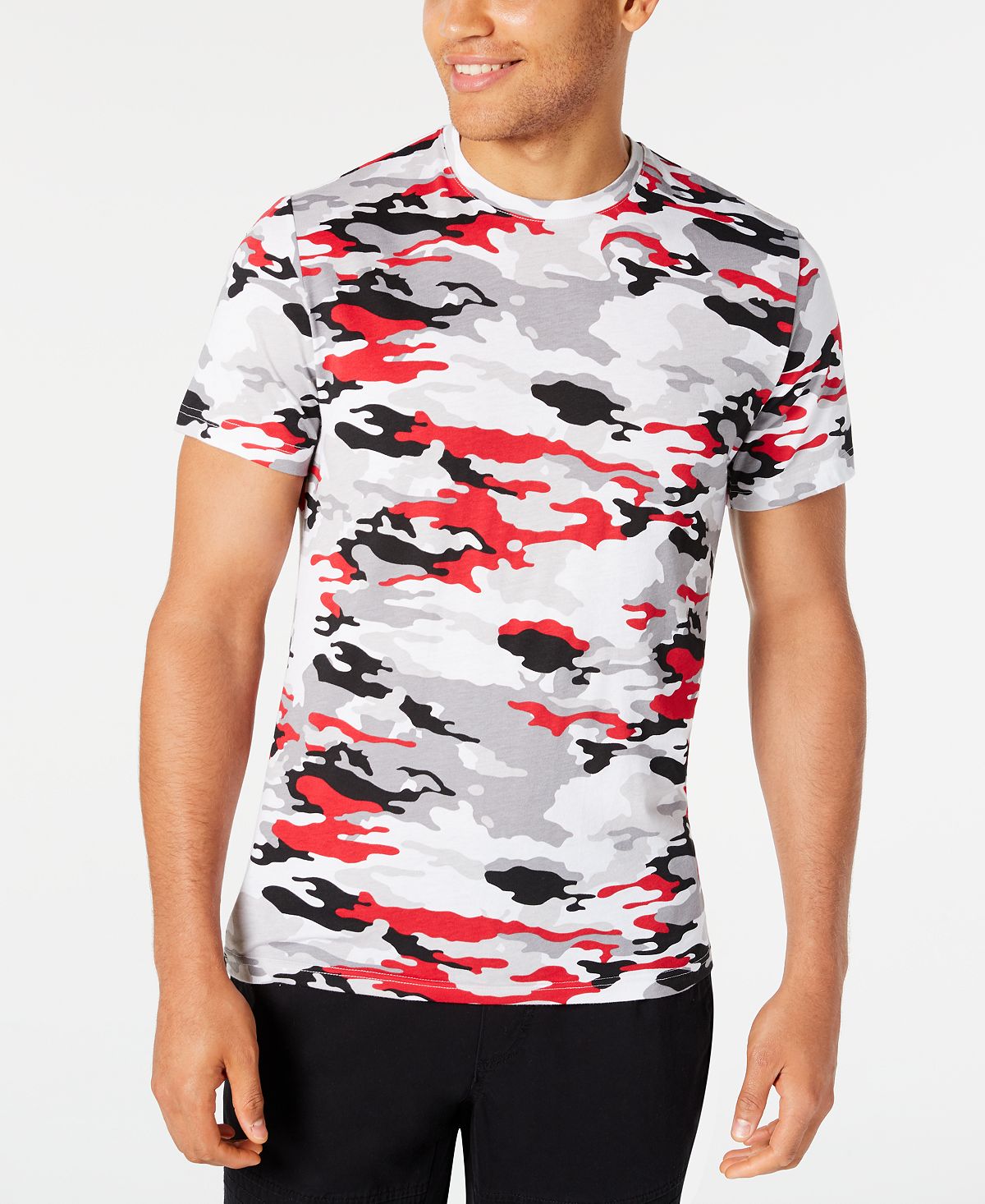 American Rag Multi-color Camo T-shirt Bright White