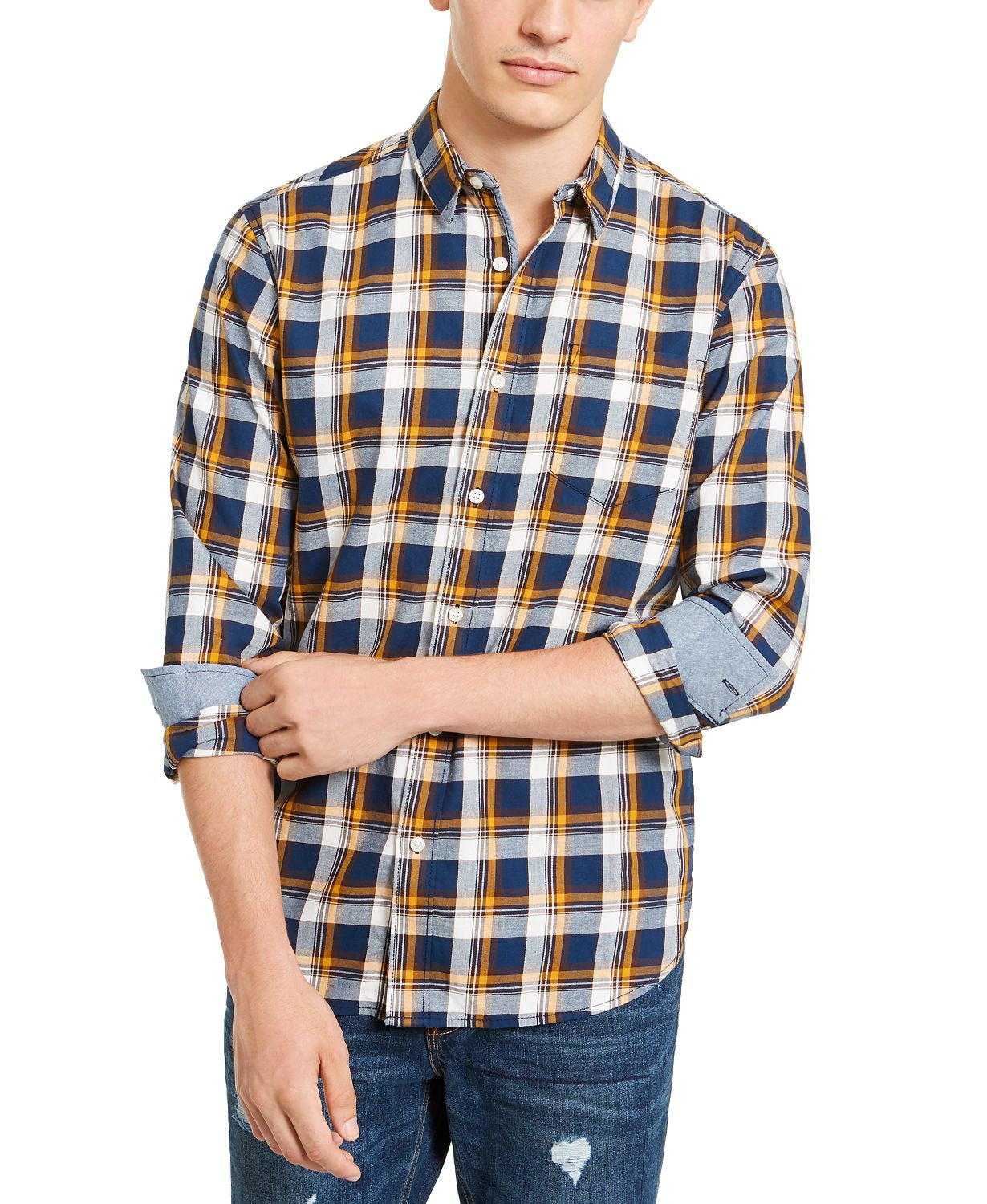 American Rag Oliver Plaid Shirt Created For  Blue Cave