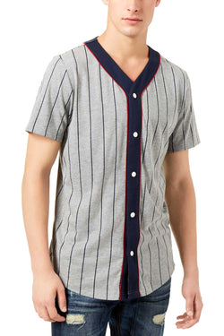 American Rag Pewter Heather Short Sleeve Baseball Shirt thumbnail 1