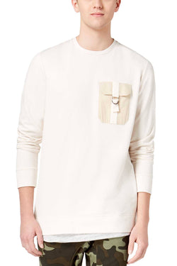 American Rag Vintage White Layered Look Pocket Sweatshirt thumbnail 1