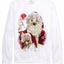 American Rag White Santa/Dog Face-Swap Sweatshirt
