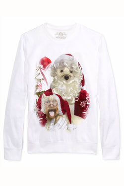 American Rag White Santa/Dog Face-Swap Sweatshirt thumbnail 1