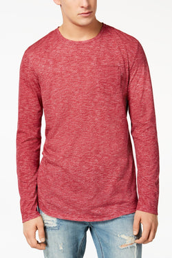 American Rag Worn Red Heathered Long Sleeve T-Shirt thumbnail 1