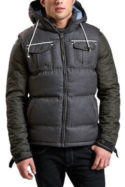 American Stitch Black/Dark-Grey Davey Puffer Vest thumbnail 4