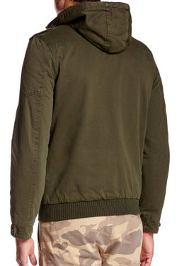American Stitch Olive Mock-Neck Hooded Jacket thumbnail 4