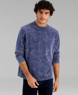 And Now This Acid Wash Fleece Crewneck Sweatshirt Bluedo thumbnail 1