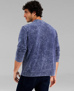 And Now This Acid Wash Fleece Crewneck Sweatshirt Bluedo thumbnail 2