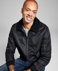 And Now This Bomber Jacket With Fleece Collar Black thumbnail 3