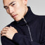 And Now This Chunky Ribbed-knit 1/4-zip Mock Neck Sweater Navy