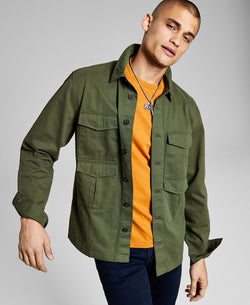 And Now This Cotton Twill Four-pocket Shirt Olive Green thumbnail 1
