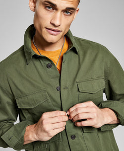 And Now This Cotton Twill Four-pocket Shirt Olive Green thumbnail 3