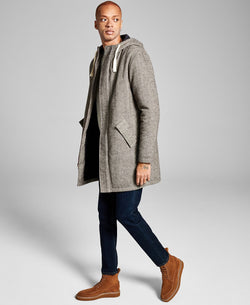 And Now This Herringbone Hooded Jacket Brown Herringbone thumbnail 1