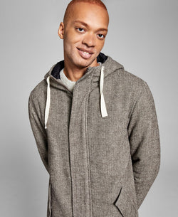 And Now This Herringbone Hooded Jacket Brown Herringbone thumbnail 3