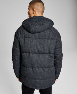 And Now This Herringbone Puffer Jacket Grey thumbnail 2