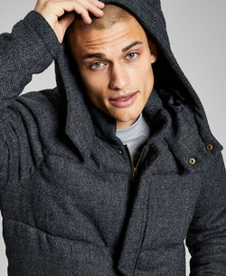 And Now This Herringbone Puffer Jacket Grey thumbnail 3
