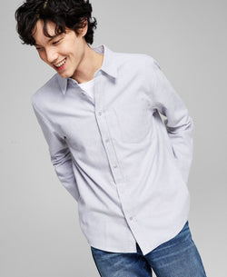 And Now This Solid Flannel Shirt Light Grey thumbnail 1
