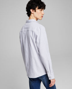 And Now This Solid Flannel Shirt Light Grey thumbnail 2