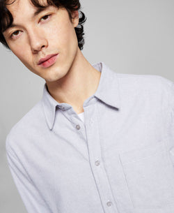 And Now This Solid Flannel Shirt Light Grey thumbnail 3