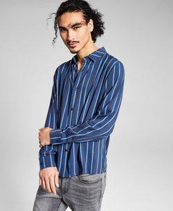 And Now This Striped Long-sleeve Shirt Navy thumbnail 1