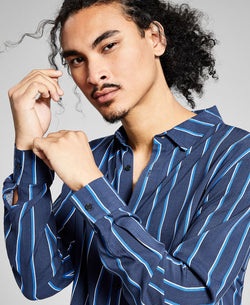 And Now This Striped Long-sleeve Shirt Navy thumbnail 3