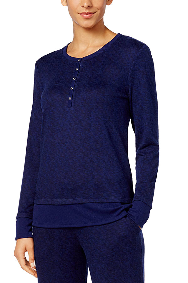 Ande Blueprint Space-Dye Ribbed-Cuff Whisperluxe Lounge Top
