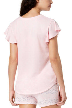 Ande Pink Whisperluxe Flutter-Sleeve Lounge Tee thumbnail 2