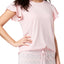 Ande Pink Whisperluxe Flutter-Sleeve Lounge Tee