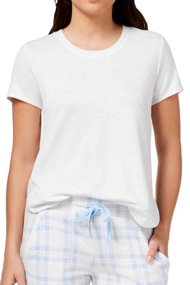 Ande White Space-Dye Whisperluxe Ribbed-Hem Lounge Top