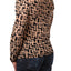 Andres Velasco Black/Tan Sheer Mesh Abstract Tee